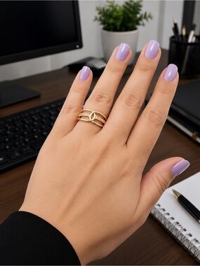 Interlocking Harmony multi-band ring - Adjustable